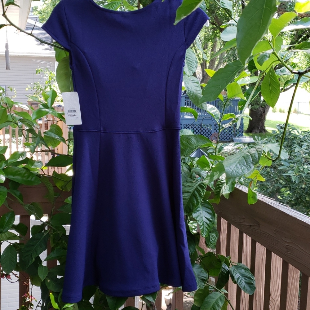 Frenchi S Navy Fit & Flare Dress - Picture 3 of 4